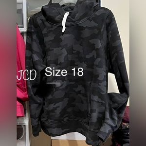 Lululemon Loungeful Hoodie, size 18 grey camo
